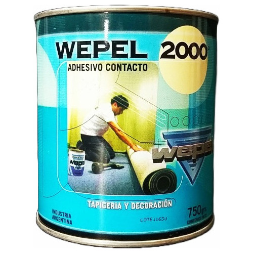 Adhesivo De Contacto Tapiceria Wepel 2000 Pote X 1 Lts