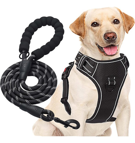 Arnes Para Perro Pechera Anti Tirones Reflectante Con Correa