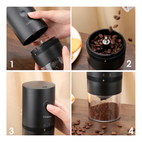 Moedor E Triturador De Café Grãos Elétrico Portatil Recarregável Kaizu