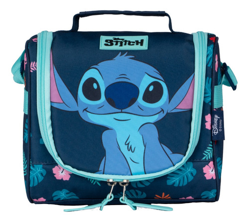 Lancheira Térmica Transversal C/ Alça De Mão Stitch - Disney Cor Azul