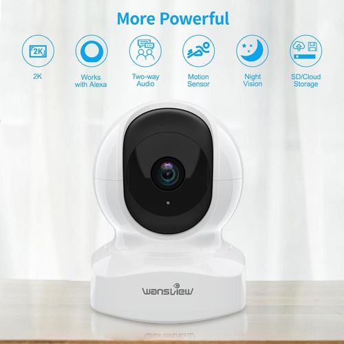 Cámara De Seguridad Ip Wansview, 2k, Wi-fi 2.4ghz, Blanco