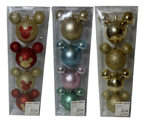 Kit 12 Bolas Enfeites Árvore De Natal Mickey Disney Original