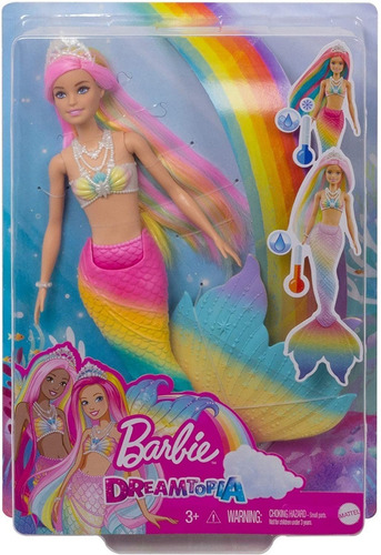 Imagen 2 de 6 de Barbie Sirena, Cambia De Color - Mattel Gtf89