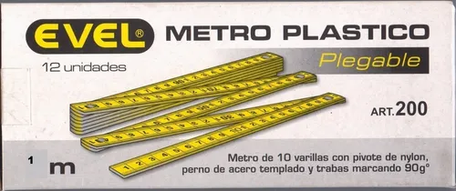 Metro Plástico Plegable Medidor Rígido Vidrio 5 Varilla Evel