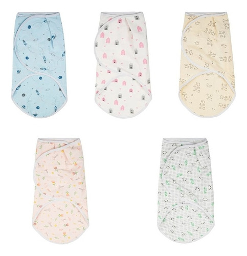 Saco De Dormir Bebê Cueiro Swaddle Fácil Ajuste Flanelado Cor Casinha