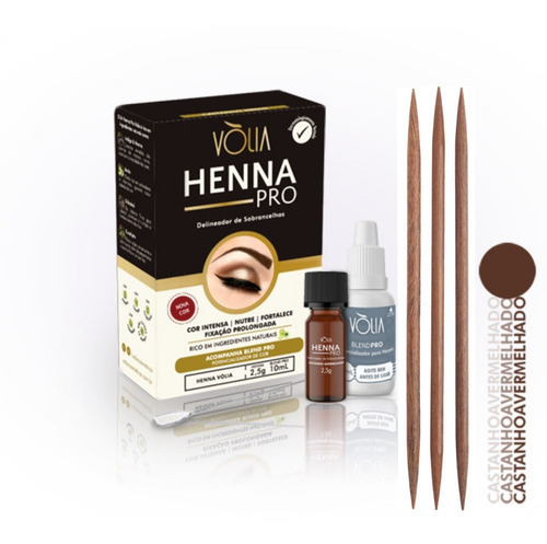 Kit Design De Sobrancelhas Henna Volia 3un Palito Paraju