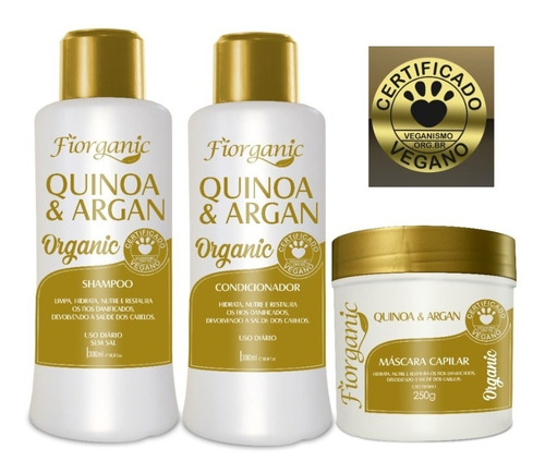 Shampoo, Condicionador 300ml E Máscara 250g Quinoa E Argan