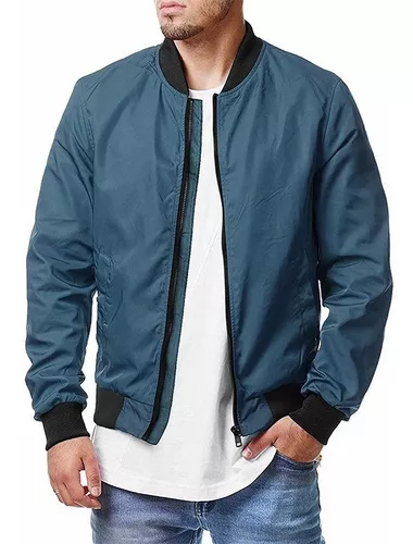 Hombre Casual Chaqueta Ligera Bomber Varsity Rompevientos