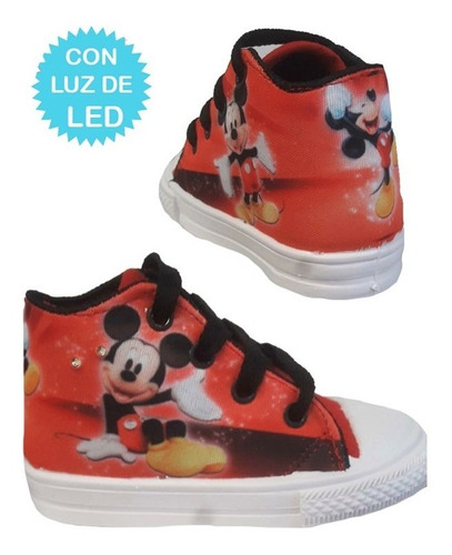 Imagen 1 de 2 de Zapatillas Con Luz Mickey Mouse Disney Botitas