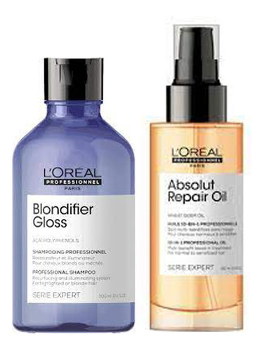 Shampoo Blondifier Gloss + Oleo Abolut Repair Loreal