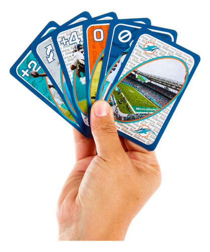 Uno Fandom Nfl Miami Dolphins Mattel 2024 Juego De Mesa
