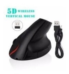 Mouse Vertical 5 D Inalámbrico Ergonómico Recargable Negro