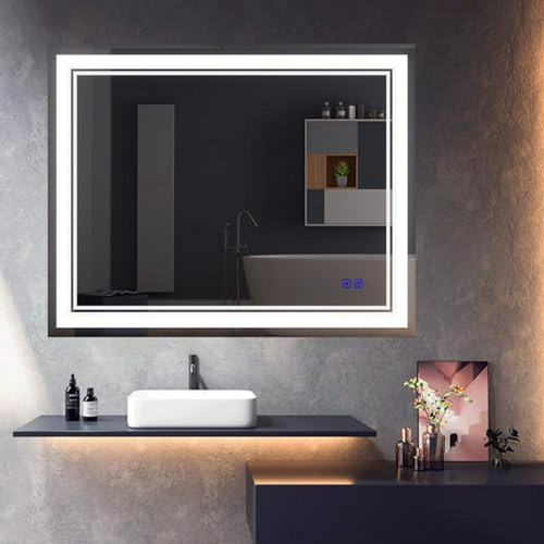 Espejo De Baño Led 36x28  Inteligente Con Luz Ajustable 3000