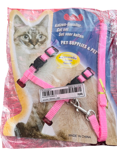 Arnés Rosa Para Gatita / Ajustable