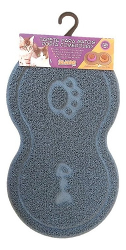 Tapete Porta Comedouro Litter Mat Trap P/ Gatos Emborrachado Cor Cinza