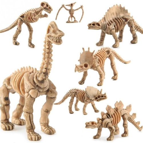 5 Kits Brinquedo Esqueleto Fóssil De Dinossauro Simulação