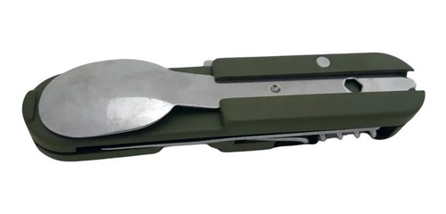 Imagen 4 de 4 de Set Cubiertos Plegable Camping Militar Supervivencia 7 En 1