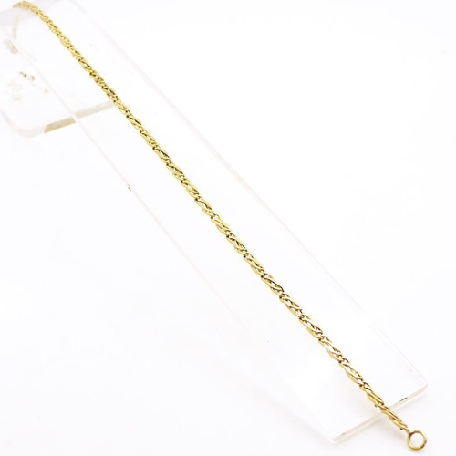 Pulsera Oro 18 Kts Hombre Mujer Modelo Espiga 2.2 Grs 2mm Diámetro 2 Mm Largo 20 Cm
