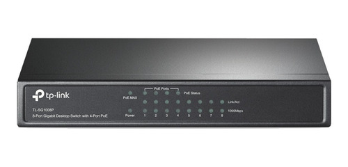 Imagen 1 de 3 de Switch De Escritorio 8 Puertos Gigabit 4p Poe Tl Sg1008p