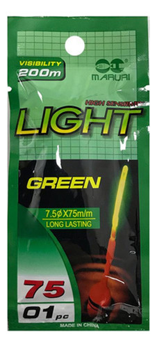 Luz Quimica Bastão Luminoso P/ Pesca 75mmx7,5 Maruri - 5pçs Cor Verde-limão