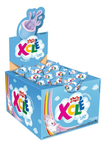 Chiclete Xclé  Tutti Frutti - 180g Com 40 Unidades - Docile