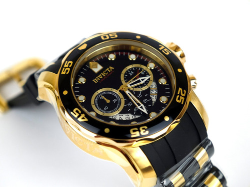 Reloj Hombre Invicta Pro Diver Dorado Negro Crono 6981 