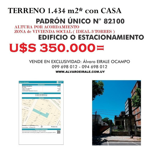 Terreno 1.434 M2*con Casa. San Martín 3606