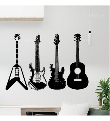 Vinilo Decorativo Guitarras Musica Sticker  115x166cm 