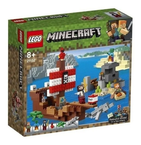 Imagem 7 de 7 de Lego Minecraft A Aventura Do Barco Pirata 386 Peças 21152