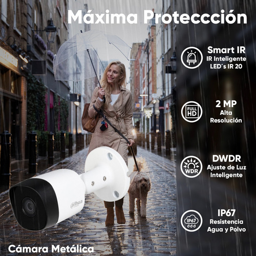 Kit Cctv Dahua Dvr 8 Ch 2mp Wizsense Y 8 Camaras Metalicas