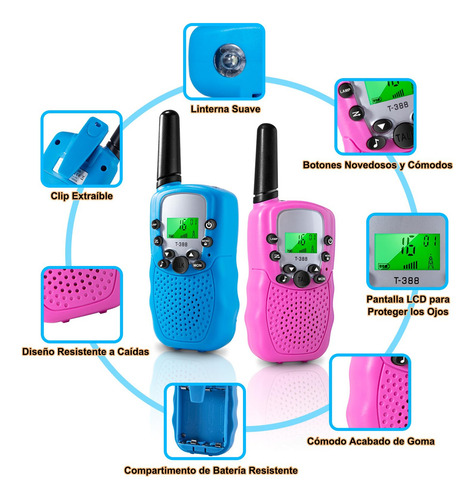 2pzs Walkie Talkies Para Niños Walkie Talkie De Juguete Con