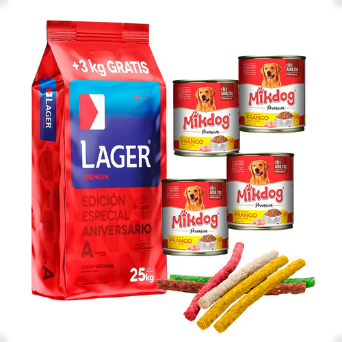 Lager Adulto Perros Alimento 25 Kg + 4pate +snacks - Otec