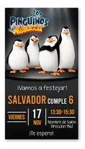 Comprar Tarjeta Invitación Cumpleaños Digital Pingüinos 2 Formatos