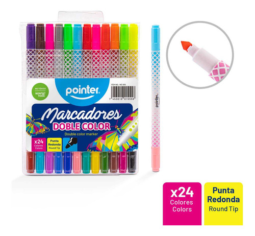 Marcadores Doble Color Pointer Punta Redonda 