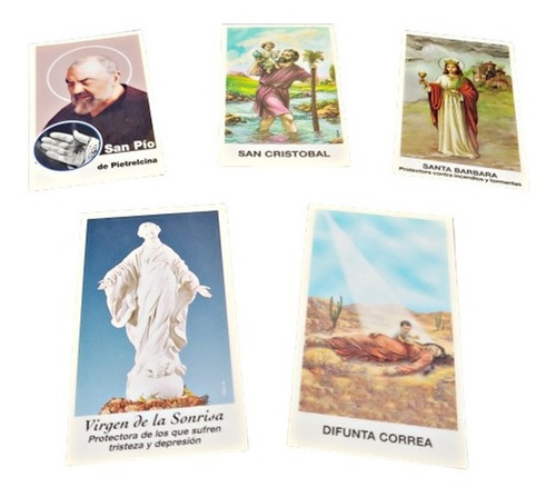 Estampas Plastificadas Santorales - Lote De 100 Unidades /c/