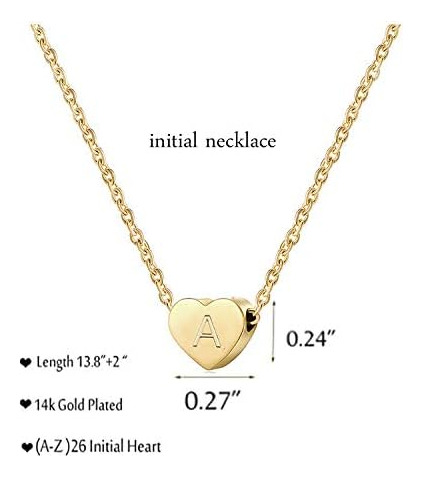 Frodete Collar De Corazón Con Inicial P De Oro Para Niñas, A