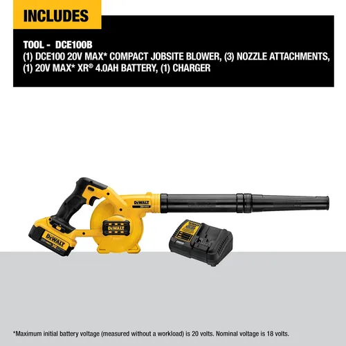 Soplador Dewalt Dce100m1, 20 V Máx*, Compacto, Con Flujo De