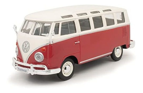 Maisto Volkswagen Van  Samba  Bus, Rojo Y Beige *******/25 (