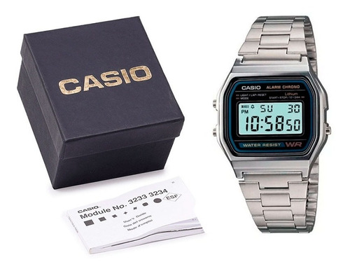 Relógio Casio A158wa Unissex Original Retrô C Caixa E Nf