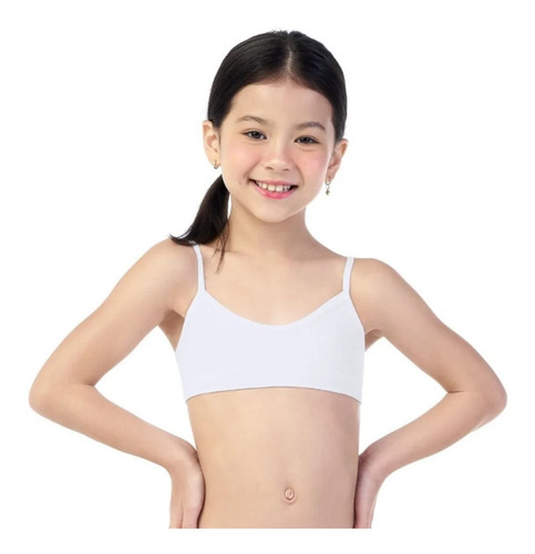 Imagem 5 de 8 de Kit 10 Sutiã Infantil Menina Top Básico Confortável