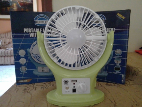 Ventilador Portátil Recargable Con Luz Led