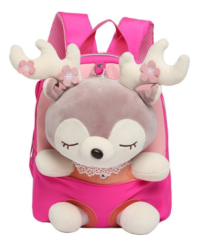 Mochila Para Niños Pequeños Con Muñeco De Peluche De Alce, B