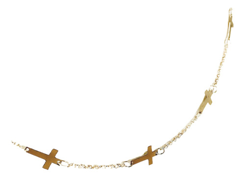 Cadena Oro 18k Collar Choker Mujer Hombre Cruces Eslabonadas