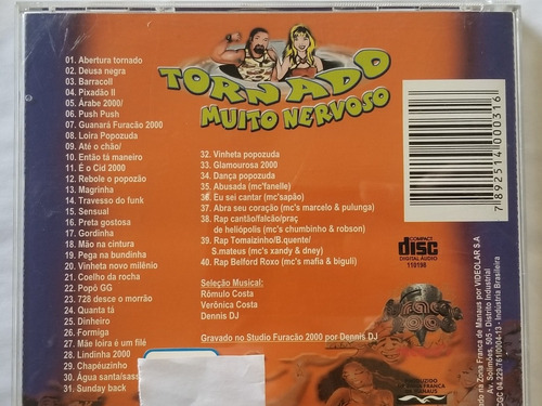 Cd Original Furacão 2000 - Tornado Muito Nervoso (Usado)