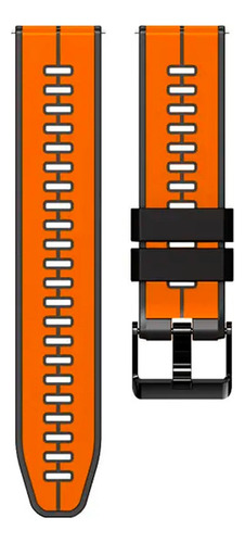 Correa Sport Doble Color Para Smartwatch Foxbox P45 Bw0472 Naranja/negro 2.2 Cm