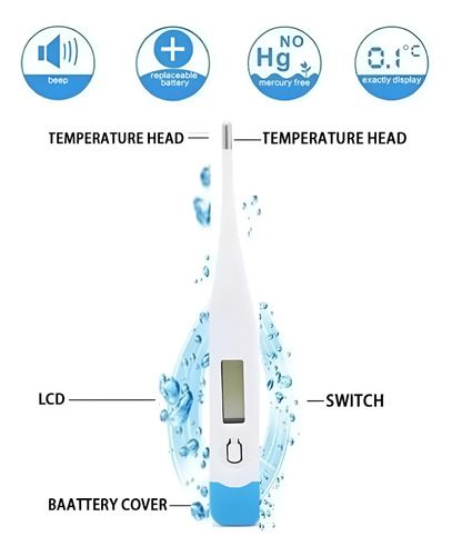 Termómetro Digital Lcd Clínico Oral/axilar Tipo Pluma 10pzs