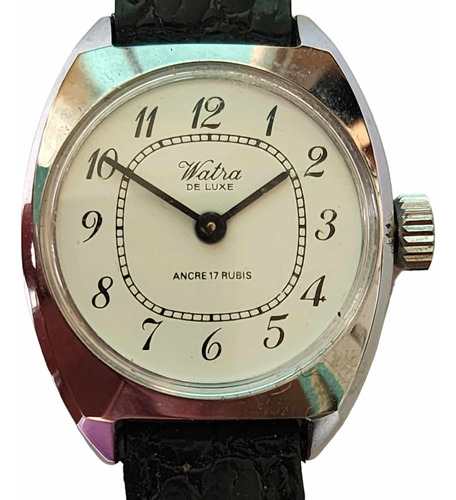 Reloj Watra De Luxe Rectangular Años 70 Cuerda Dama