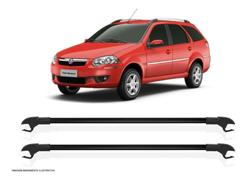 Travessa Teto Fiat Palio Weekend Rack Slim Preto E Prata