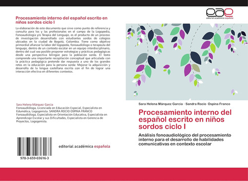 Libro: Procesamiento Interno Del Español Escrito En Niños So