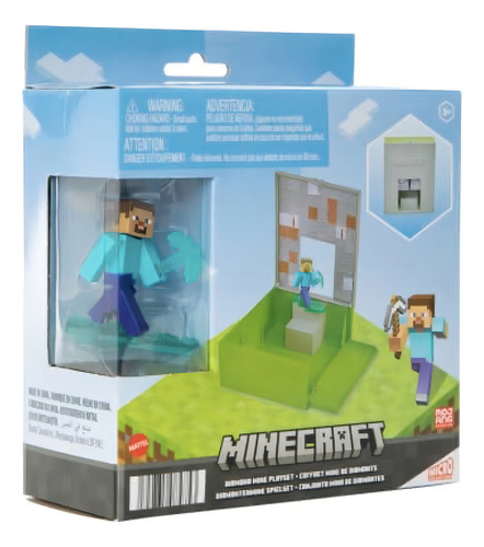 Juguete Figura Minecraft Set Mina De Diamante Con Steve